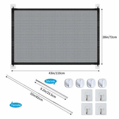 Window shade with measurement details and components on a white background
