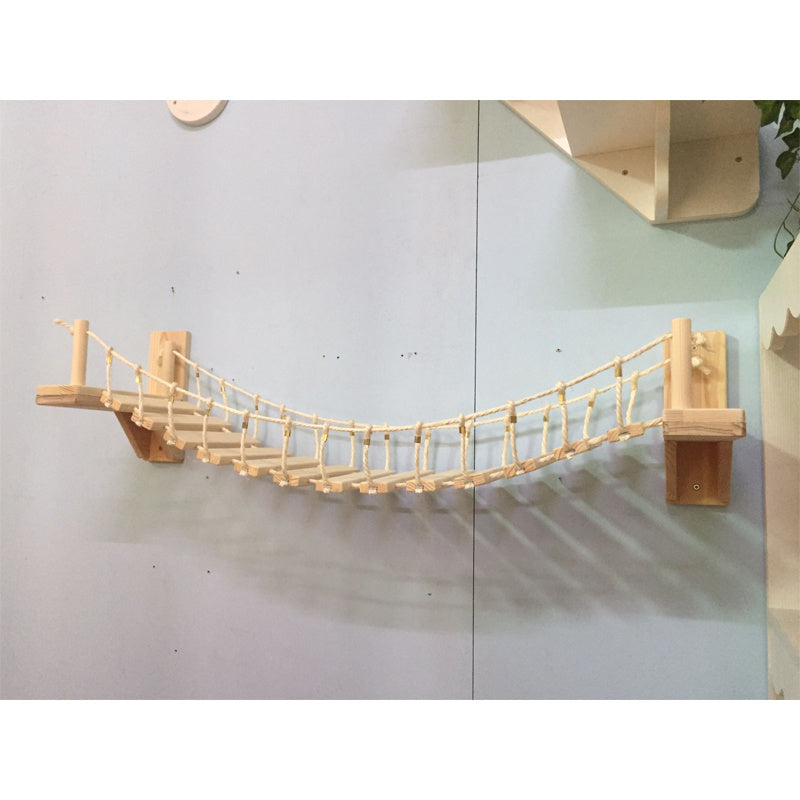 Wooden bridge toy for small animals on a white background