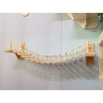 Wooden bridge toy for small animals on a white background