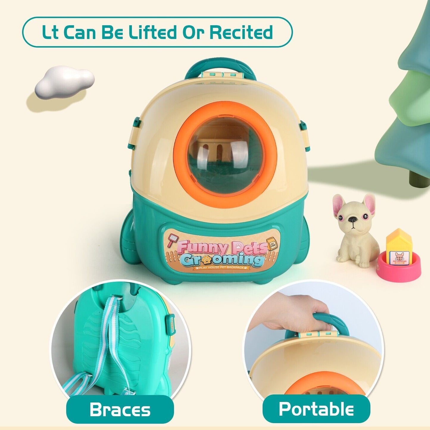 2025 Pet Care Play Set Doctor Kit For Kids, 16 Pcs Doctor Pretend Play Vet Dog Grooming Toys Puppy Dog Carrier Feeding Dog Backpack Gifts.