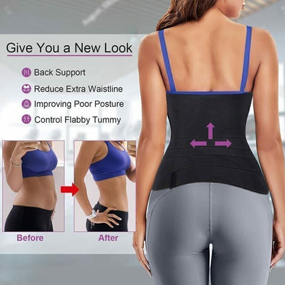 Snatch Me Up Bandage Sweat Wrap Lumbar Waist Support Belt Adjustable Masquerade