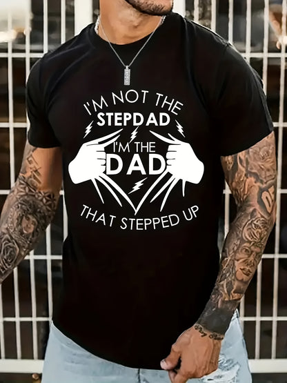 Person wearing a black t-shirt with a humorous graphic and text.