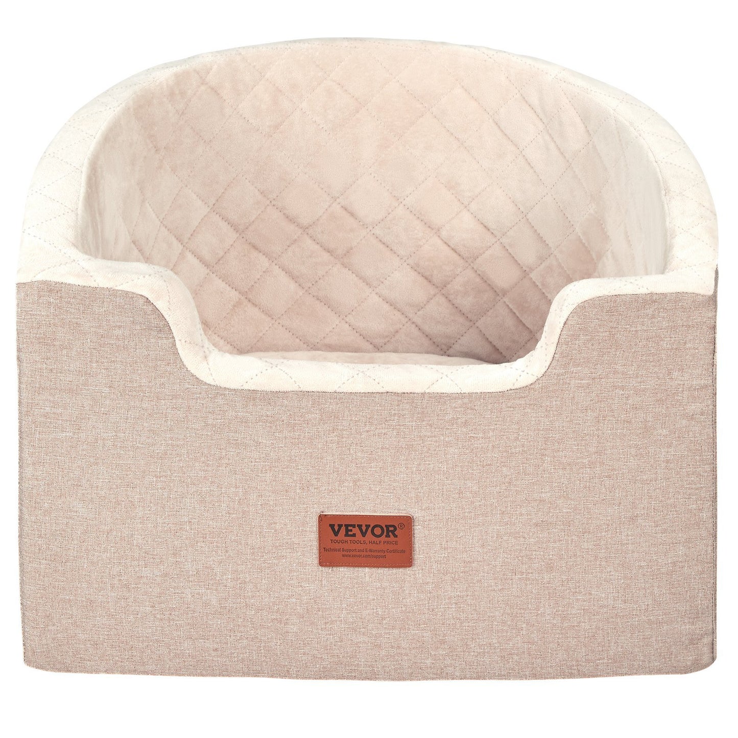 VEVOR Dog Booster Car Seat Pet Car Seat For Small Medium Dog Up To 55 Lbs Brown