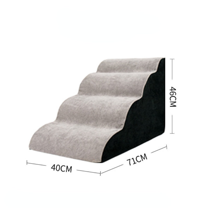 Pet stairs with dimensions labeled on a white background