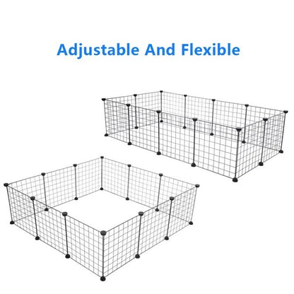 Two adjustable metal grids with black connectors on a white background, labeled 'Adjustable And Flexible'.