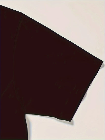 Men's Trendy Casual 3D Printed Round Neck T-shirt - Polyester Fiber, Geometric Pattern, Machine Washable