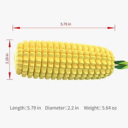 Corn on a white background with measurements indicated