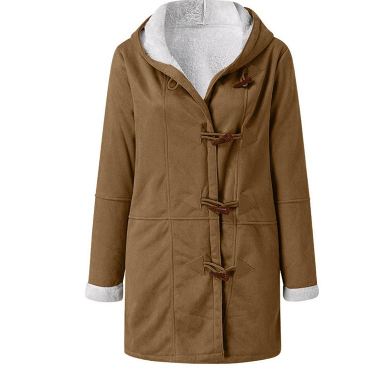 Brown coat with white lining on a white background