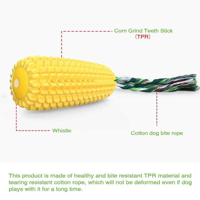 PROKEl Dog Chew Toys Corn Stick Toy For Small  Medium Large Breed 5.8   Squeak Corn Stick Ropetoy